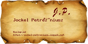 Jockel Petróniusz névjegykártya